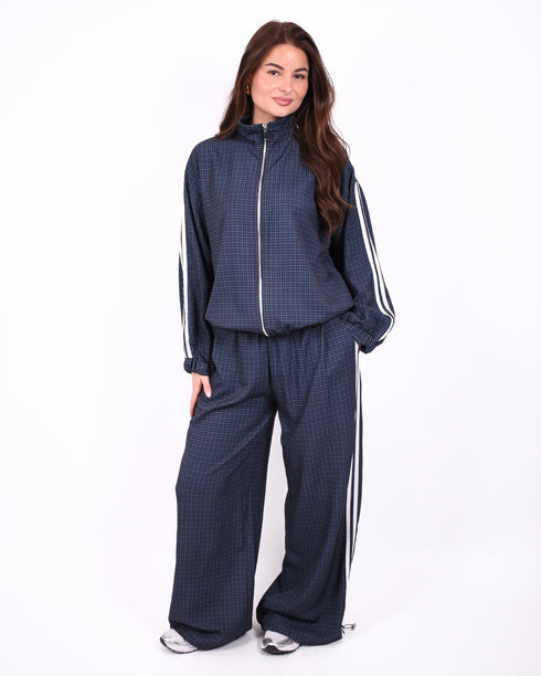 Checkered tracksuit navy