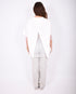 lace back split t-shirt white