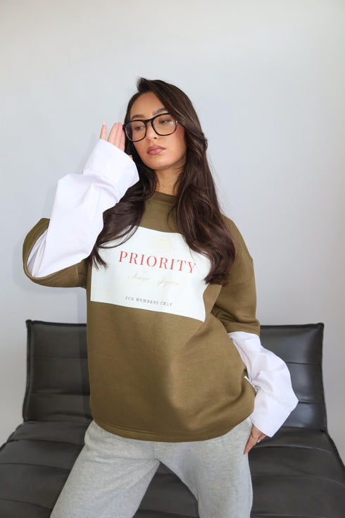 priority tokyo layered longsleeve green