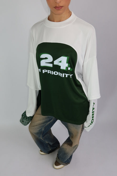 Priority paneled longsleeve green