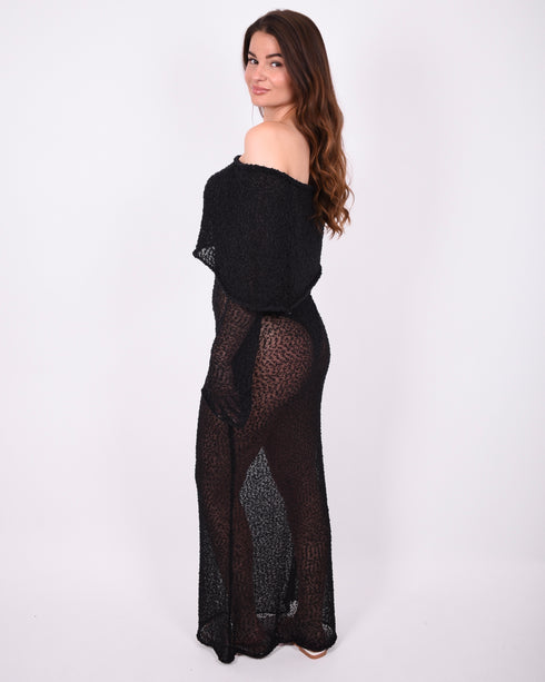 beach maxi dress black