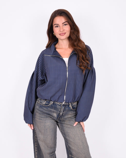 checkered bomber navy