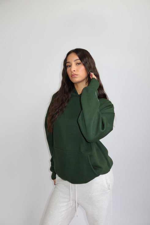 priority work from home hoodie green