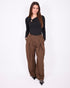 pinstripe pleated pantalon brown