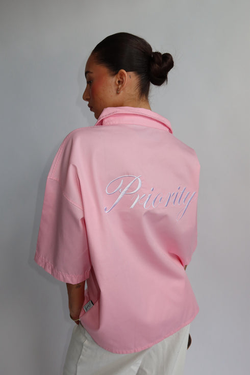 Priority boxy fit blouse pink