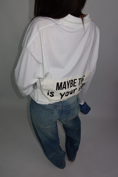 priority 'sign' polo longsleeve white