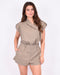 Angie linnen playsuit army green