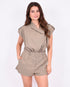Angie linnen playsuit army green