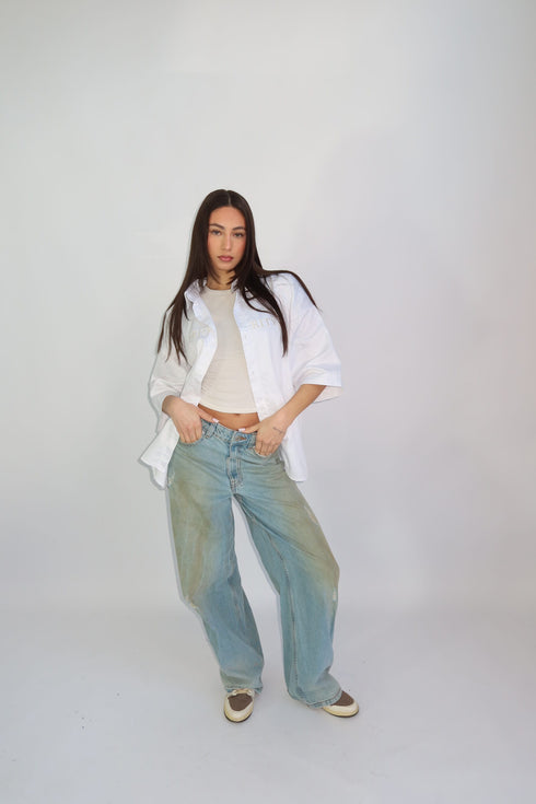 priority members boxy blouse white