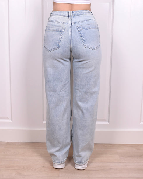 Double Straight leg stretch jeans Blue