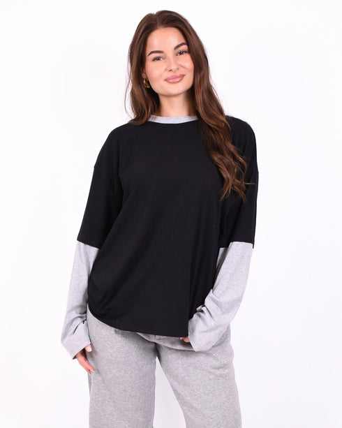 layered longsleeve black/grey