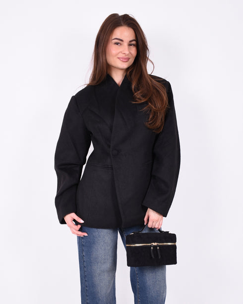 wool blazer black