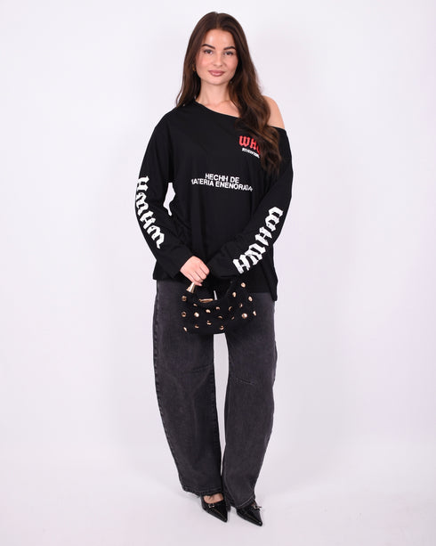 Off shoulder longsleeve black