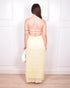 open back halter dress yellow