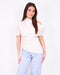 off shoulder draped top creme