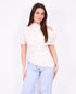 off shoulder draped top creme
