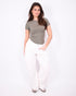 baggy pleated jeans white