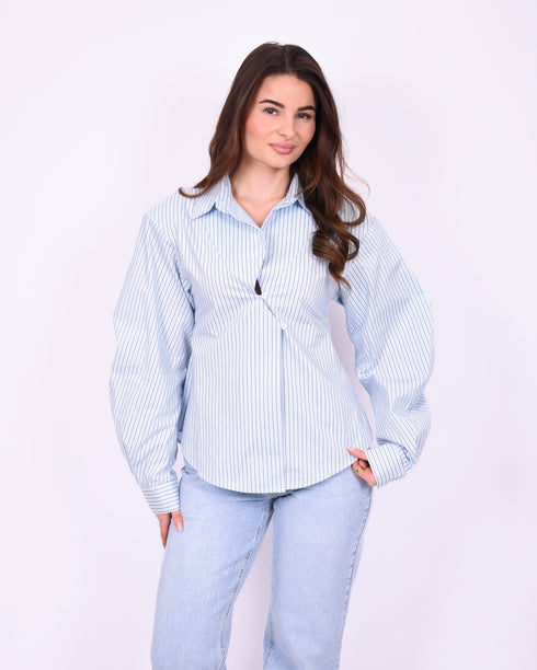 lois blouse striped blue
