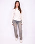Flared sleeve bow top crème