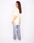 lace back split t-shirt yellow