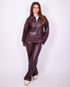 Braided leather jacket Bordeaux