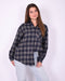 rhinestone checked blouse blue