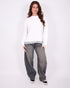 Lace split longsleeve white