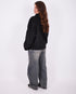 suede bomber jacket black