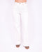 Gold detail wide leg stretch jeans white