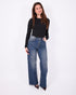 blue vintage wide leg stretch jeans