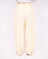 Pleated button pantalon yellow