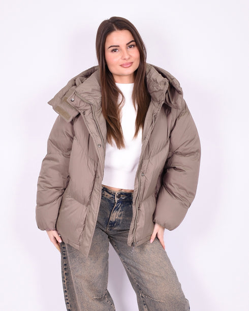 Puffer coat taupe