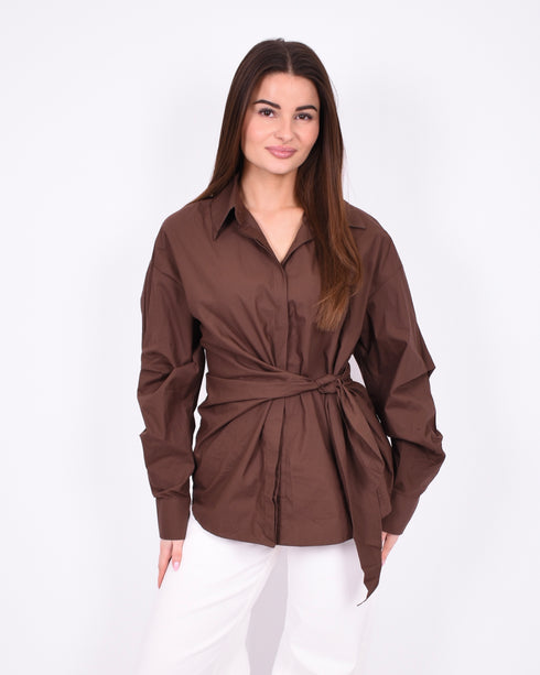 Knot blouse choco