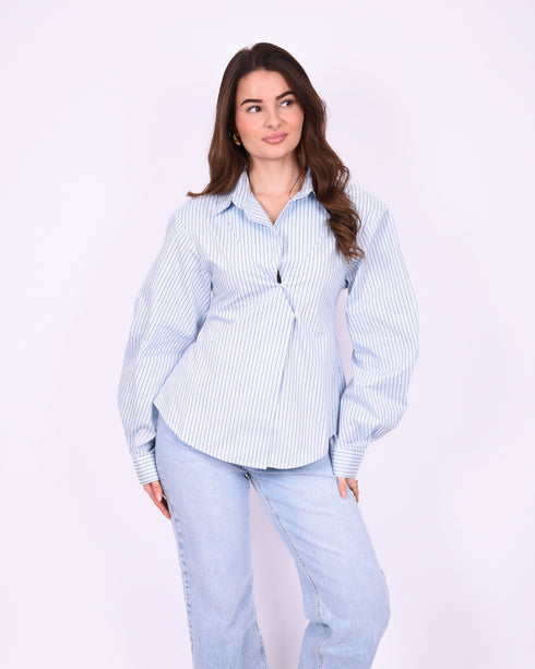 lois blouse striped blue
