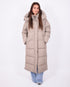 maxi puffer coat taupe