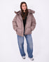 puffer coat taupe