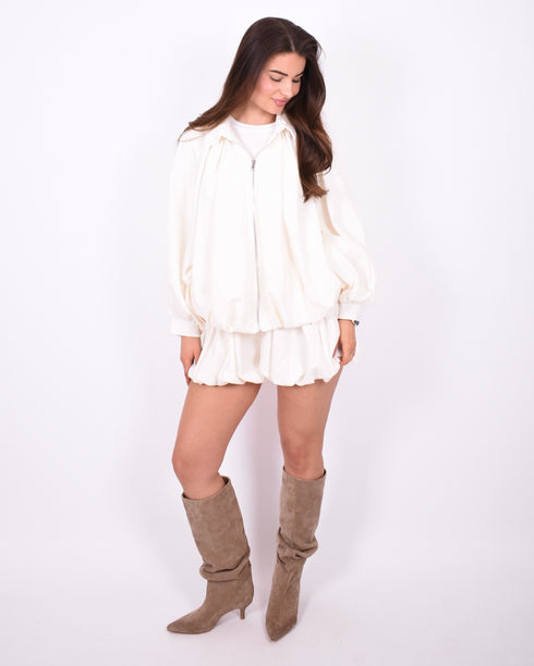 mila bomber jacket ecru
