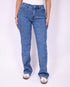 lined straight leg jeans blue