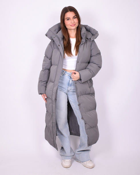 Maxi puffer coat grey