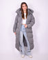 Maxi puffer coat grey