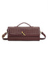 Gevlochten pu clutch bordeaux
