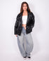 urban braided leather jacket black