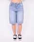 foldover stretch jort blue