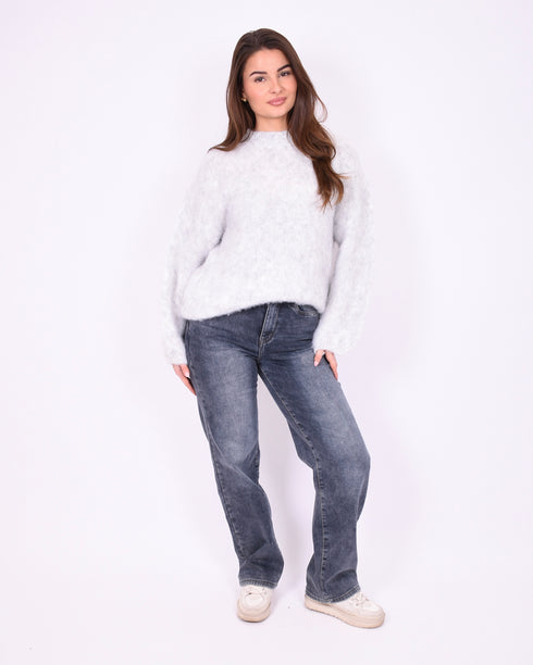 fluffy sweater light grey
