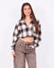 checkered rhinestone flannel beige