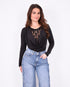 Lace draped body black
