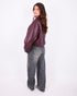 leather bomber jacket bordeaux