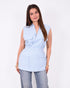 linnen gilet light blue