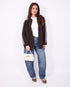 striped knit vest brown