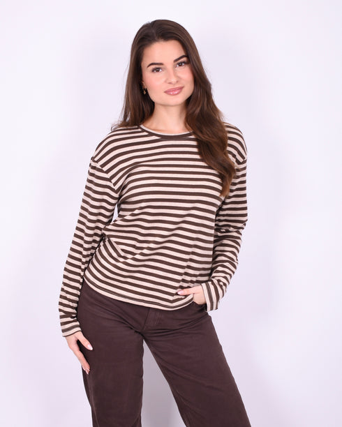 striped longsleeve beige/brown